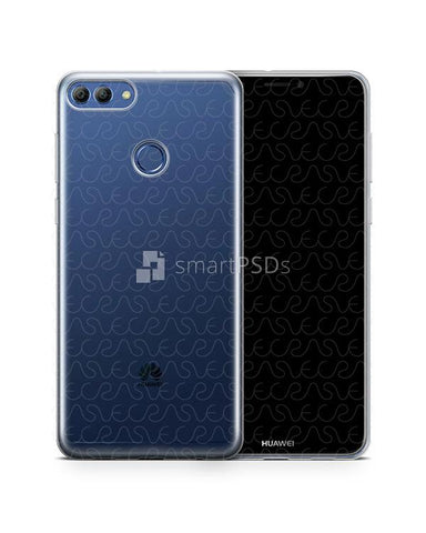 Huawei Y9 2018 UV TPU Clear Case Design Mockup