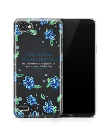 LG Q6 UV TPU Clear Case Design Mockup