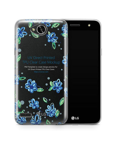 LG X Power 2 UV TPU Clear Case Design Mockup