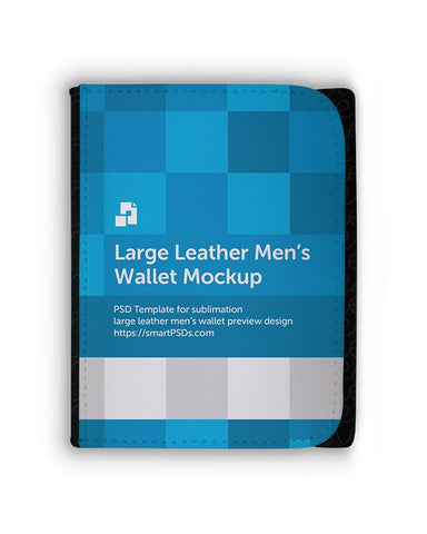 Large Leather Men's Wallet Mockup for Sublimation Preview Design