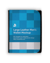 Large Leather Men's Wallet Mockup for Sublimation Preview Design