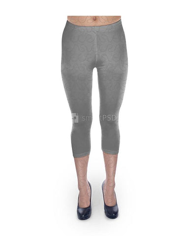 Cropped Legging Design Mockup for Sublimation Cloth Printing - 2 Views