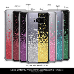 Huawei P8 Lite 2017 UV TPU Liquid Glitter Case Design Mockup 