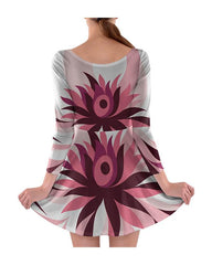 Long Sleeve Skater Dress Design Mockup for Sublimation Printing - 2 Views