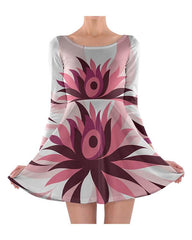 Long Sleeve Skater Dress Design Mockup for Sublimation Printing - 2 Views