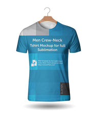 Men Crew-Neck T-Shirt Sublimation Mockup Front View