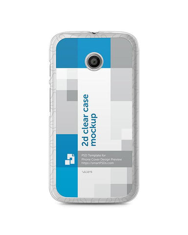 Motorola Moto E 2d Clear Mobile Case Design Mockup 2014