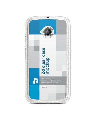 Motorola Moto E2 2d Clear Mobile Case Design Mockup 2015