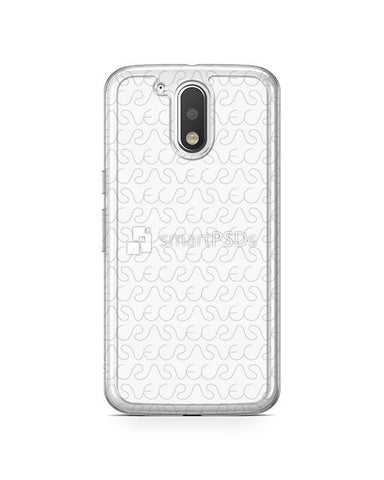 Moto G4 Plus 2d Flexi Clear Case Design Mockup 2016 (Front-Back)