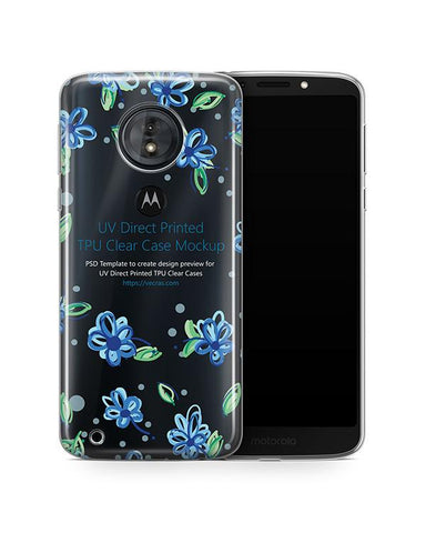 Motorola G6 Play UV TPU Clear Case Design Mockup 2018