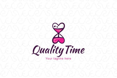 Quality Time - Cute Hour Glass Iconic Stock Logo Template