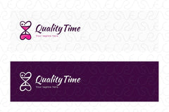 Quality Time - Cute Hour Glass Iconic Stock Logo Template