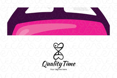 Quality Time - Cute Hour Glass Iconic Stock Logo Template