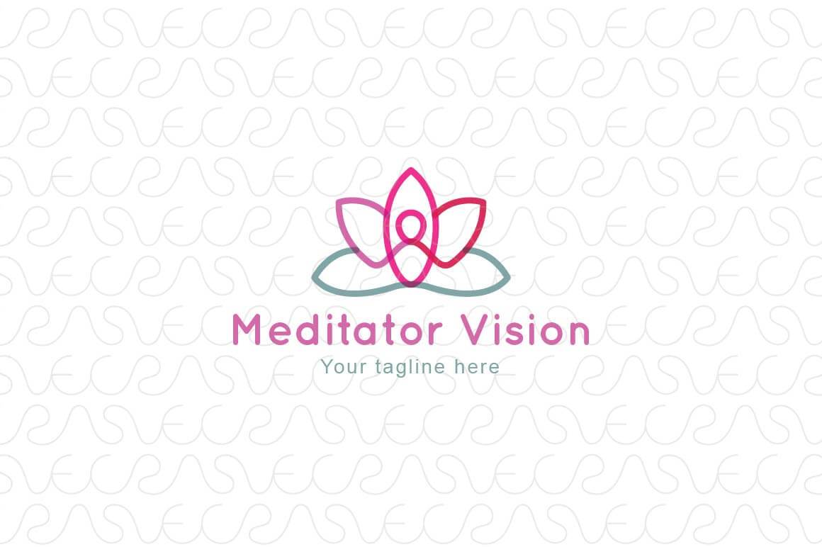 Meditator Vision - Human Figure Stock Logo Template