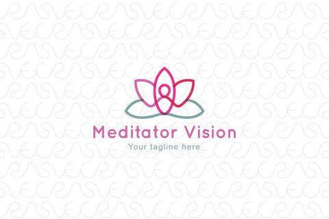 Meditator Vision - Human Figure Stock Logo Template