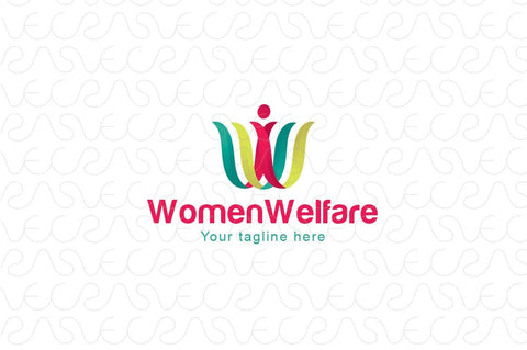 Women Welfare - Female Figure Stock Logo Template for Empowerment and Freedom