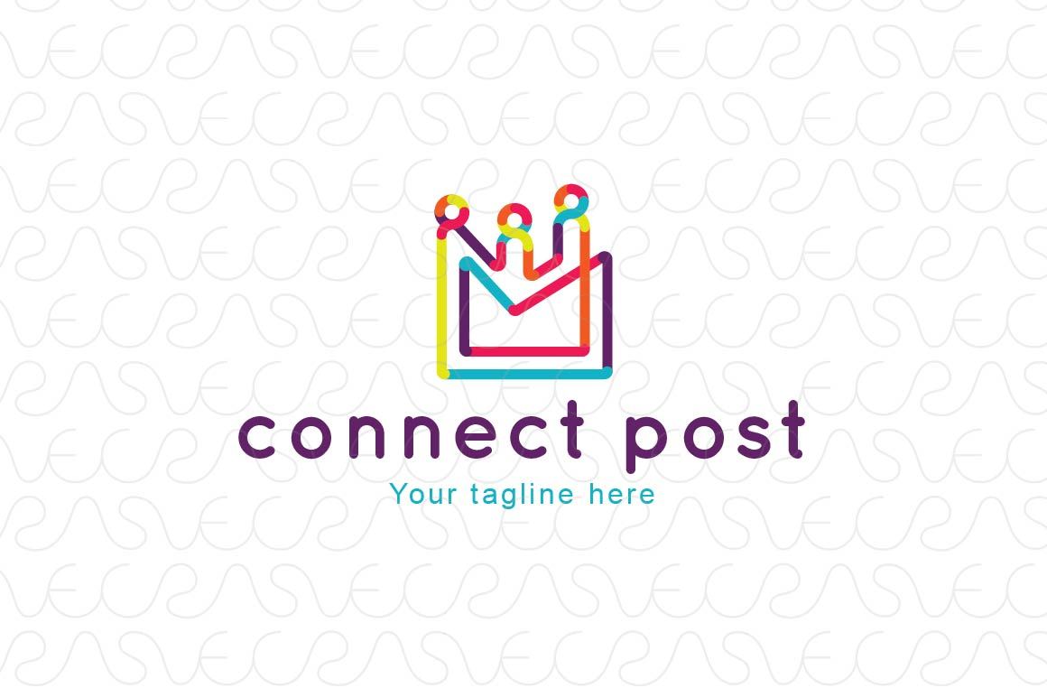 Connect Post - Linear Stock Logo Template for Social Chains & Group