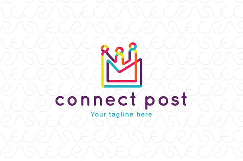 Connect Post - Linear Stock Logo Template for Social Chains & Group