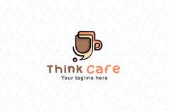 Think Cafe - Creative Coffee Shop Stock Logo Template