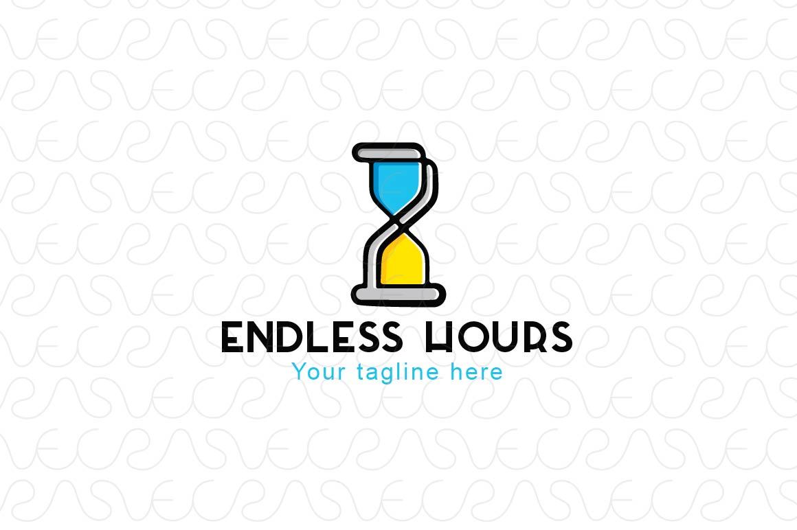 Endless Hours - Hour Glass Abstract Infinity Symbol Stock Logo Template