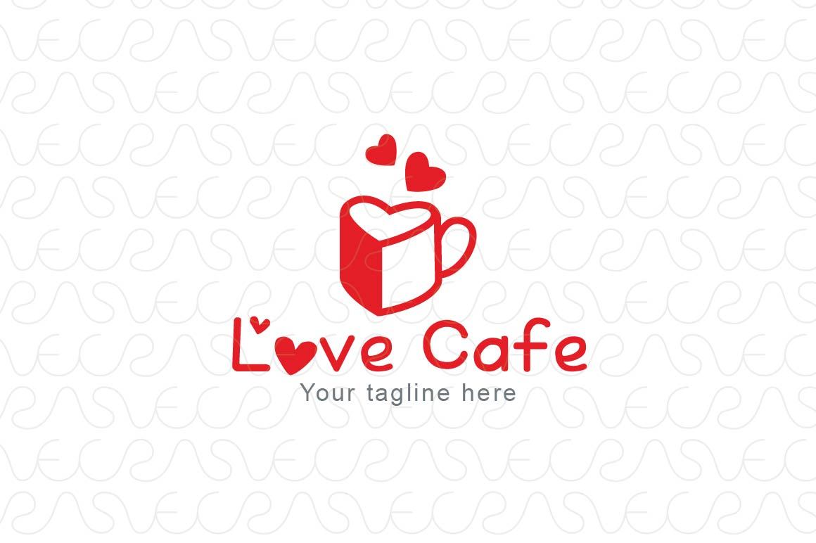 Love Café - Cute Abstract Simple Stock Logo Design