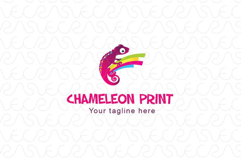Chameleon Print - CMYK Printing Stock Logo Template of Reptile  Animal
