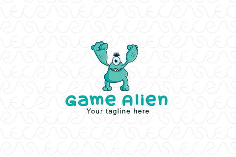 Game Alien - One Eyed Monster Stock Logo Template