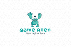 Game Alien - One Eyed Monster Stock Logo Template