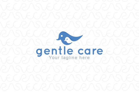 Gentle Care - Cute Birds Sock Logo Template