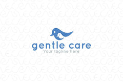 Gentle Care - Cute Birds Sock Logo Template