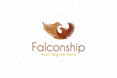 Falcon ship - Care and Companionship Stock Logo Template of Falcon Birds