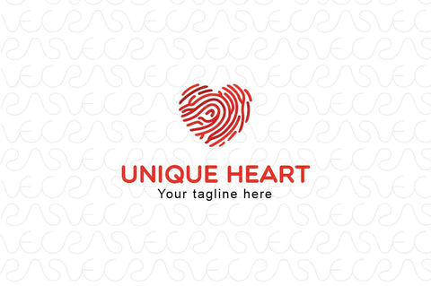 Unique Heart - Finger Print Iconic Stock logo Template