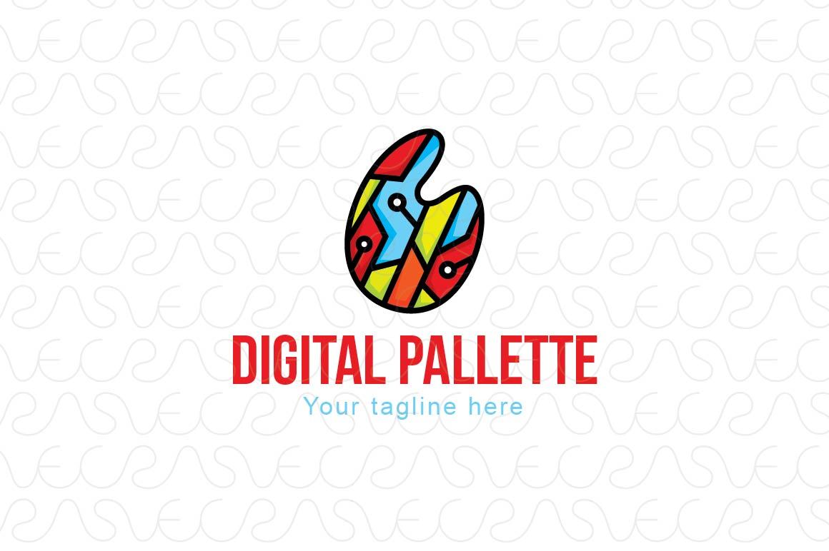 Digital Palette - Technical Art Stock Logo Template for Creative Designing Services