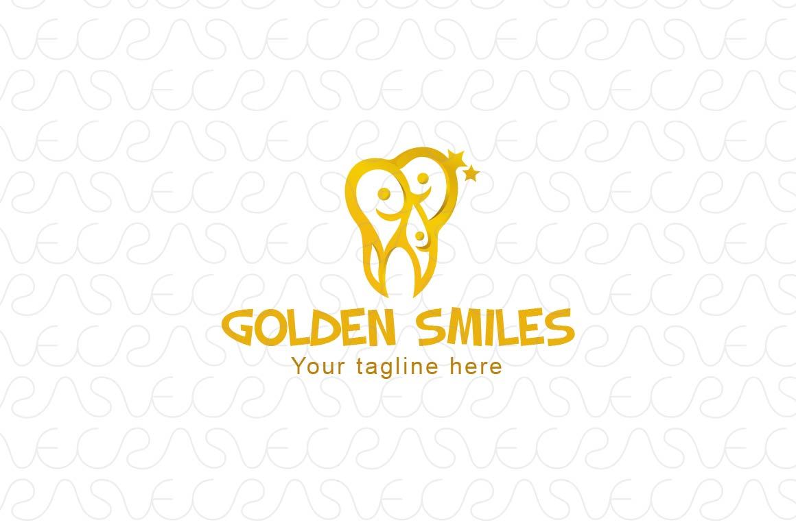Golden Smiles - Dental Care Clinic Stock Logo Template for Dentist
