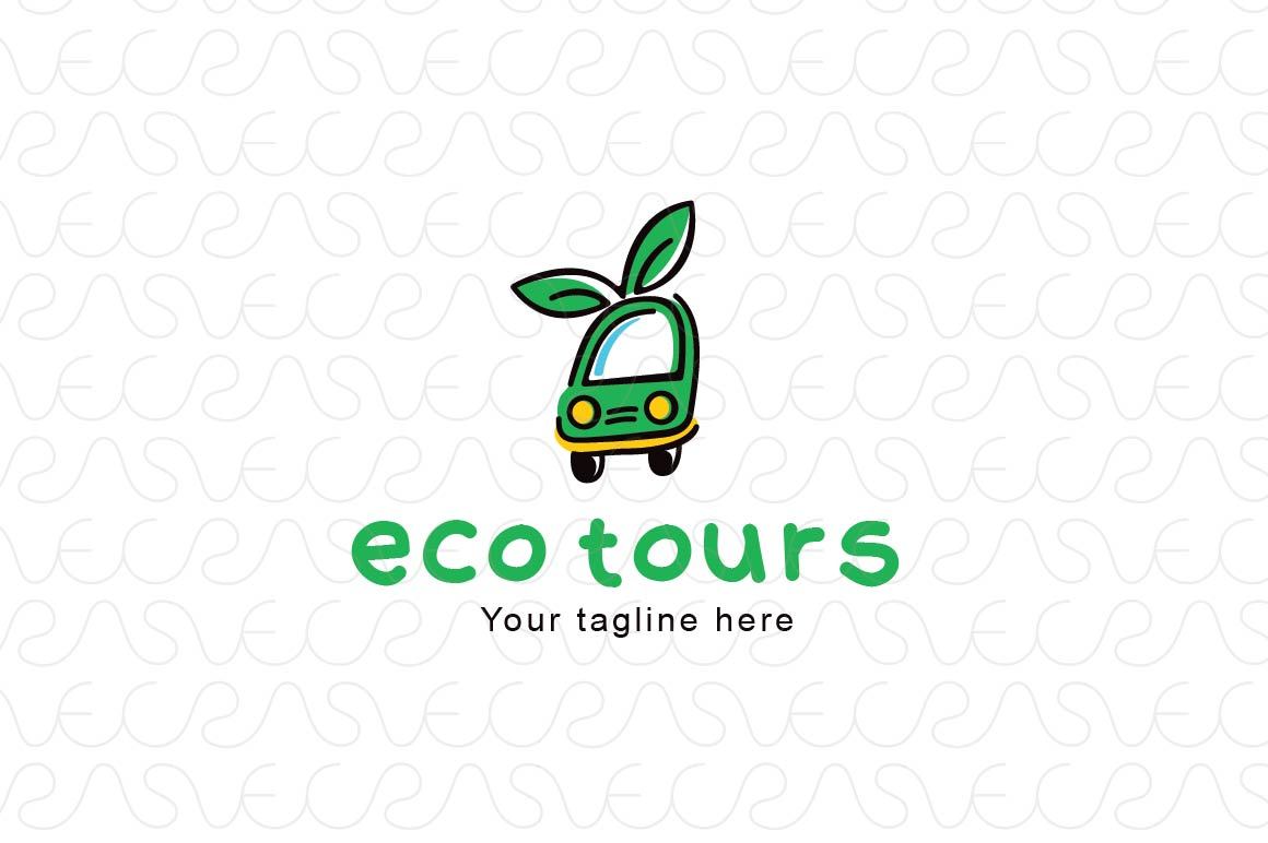 Eco Tours - Green Taxi Cute Stock Logo Template for CNG & Environment Friendly Vehicles