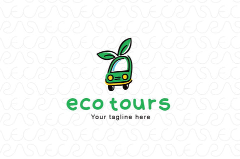 Eco Tours - Green Taxi Cute Stock Logo Template for CNG & Environment Friendly Vehicles