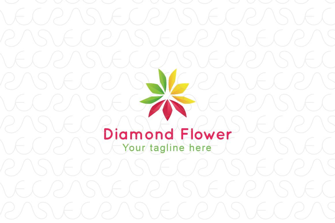 Diamond Flower - Simple Creative Abstract Design Stock Logo Template