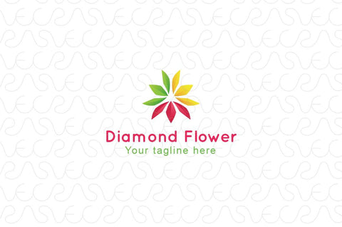 Diamond Flower - Simple Creative Abstract Design Stock Logo Template