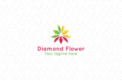 Diamond Flower - Simple Creative Abstract Design Stock Logo Template