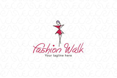 Fashion Walk - Stylish Abstract Feminine Figure Stock Logo Template
