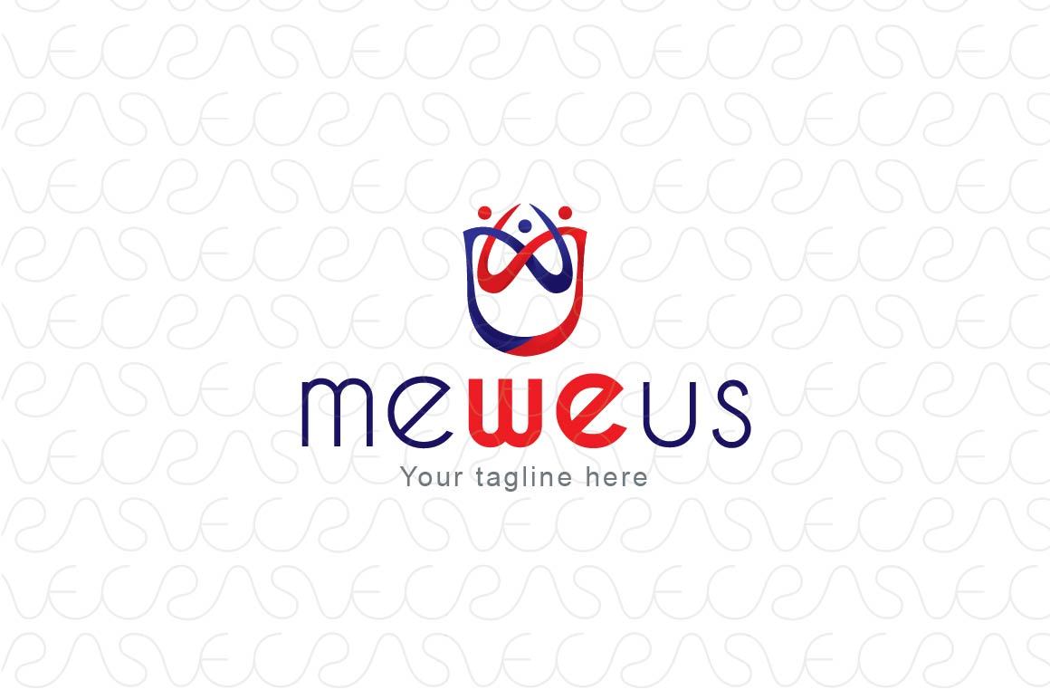 Me We Us - Human Icon Compositional Stock Logo Template