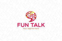 Fun Talk - Iconic Stock Logo Template for Social Communication & Groups