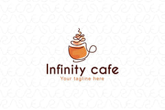 Infinity Café - Abstract Linear Style Coffee Logo Design