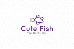 Cute Fish - Water Animal Stock Logo Template