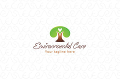 Environmental Care - Simple Tree Graphic with Heart Shape Stock Logo Template