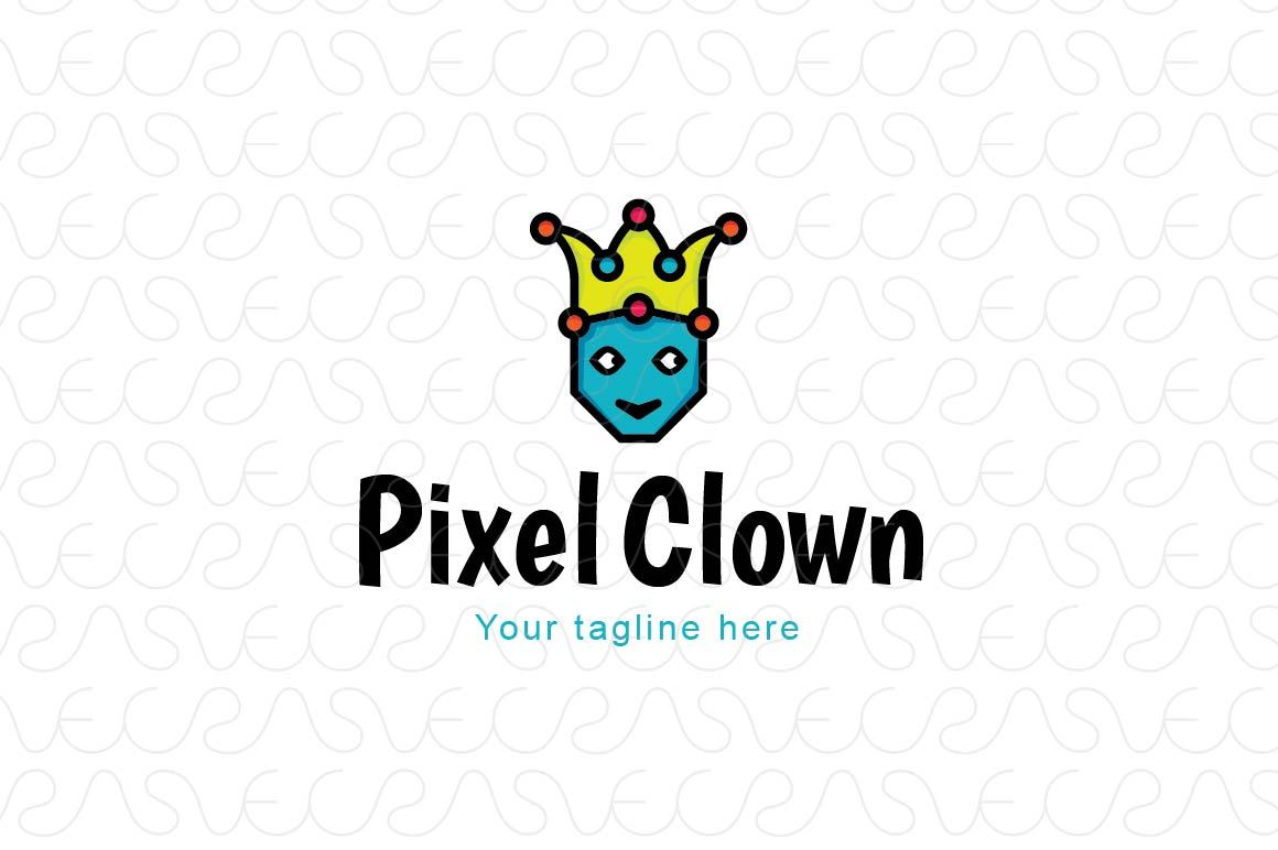 Pixel Crown - Amusing Human Face Stock Logo Design for Fun & Entertainment