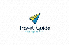 Travel Guide - Origami Air Plane Stock Logo Template for Tourism App