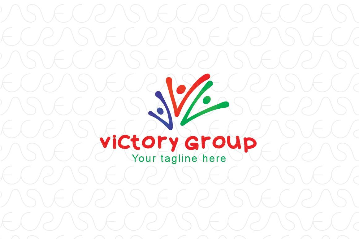 Victory - Abstract Human Group Stock Logo Template