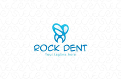 Rock Dent - Tooth Molar Stock Logo Template for Dentistry