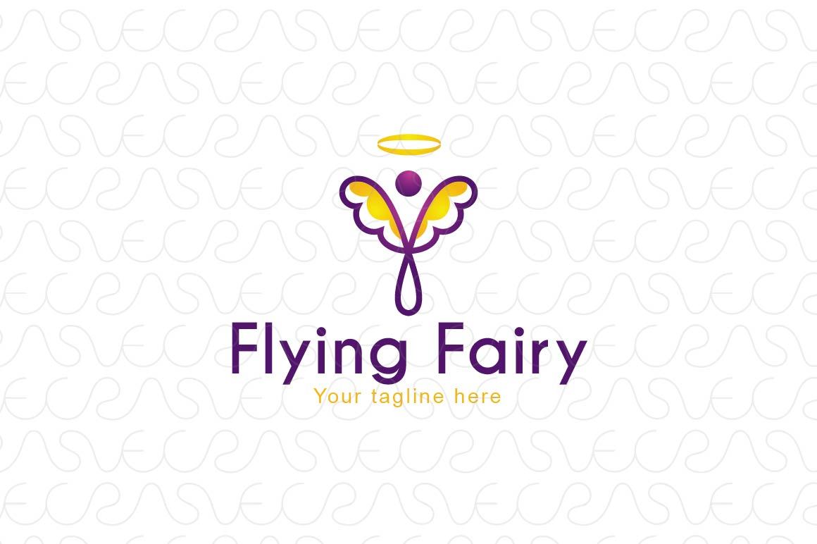 Flying Fairy - Cute Angel Stock Logo Template